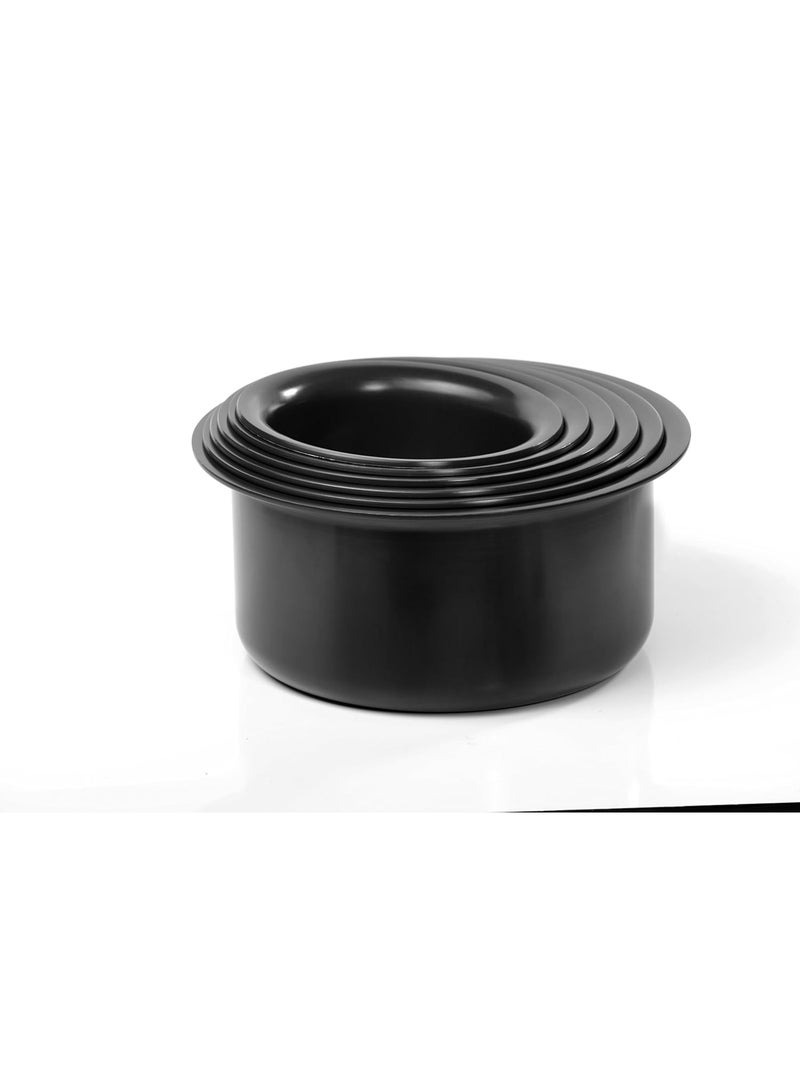 Sumeet Hard Anodised Non-Stick Aluminium Tope Set 9-14 Cookware Set (6 Piece, Black), 9.8 Liter - Image 2